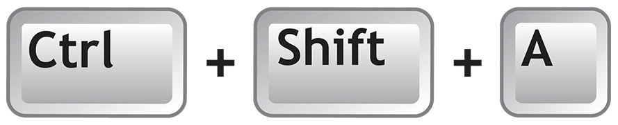 Image of shortcut key control plus shift plus A